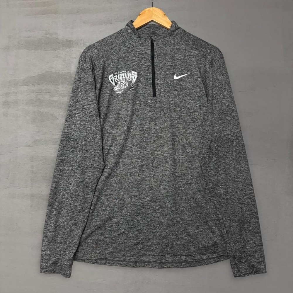 Nike Quarter Zip Pullover Grey Memphis Grizzlies Dri-FIT Running Large